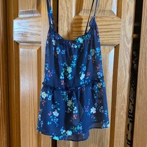 Hollister S sheer floral tank
